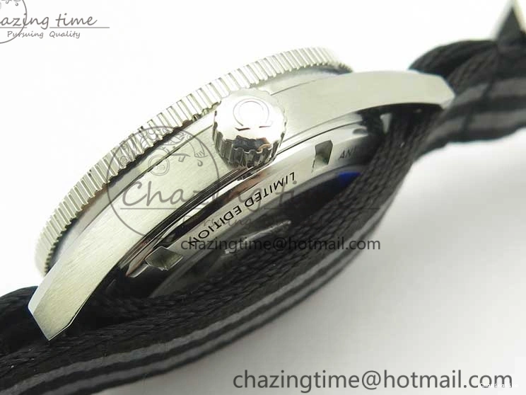 0228 Seamaster 300 Master Spectre SS MKS Best Edition Black Dial On Nylon Strap A SunProtective 8083